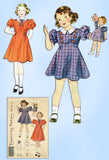 1930s Vintage Simplicity Sewing Pattern 2249 Toddler Girls Dress w Matching Doll