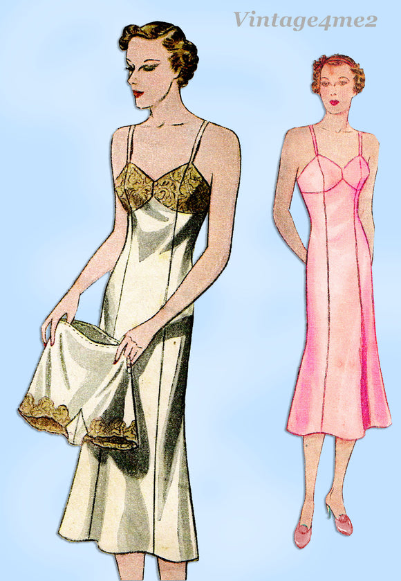 1920s Slip-On Costume Slip Sewing Pattern Bust Size 32-44 Designer