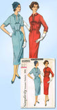 1950s Vintage Simplicity Sewing Pattern 2265 Uncut Misses Slenderette Dress 33 B