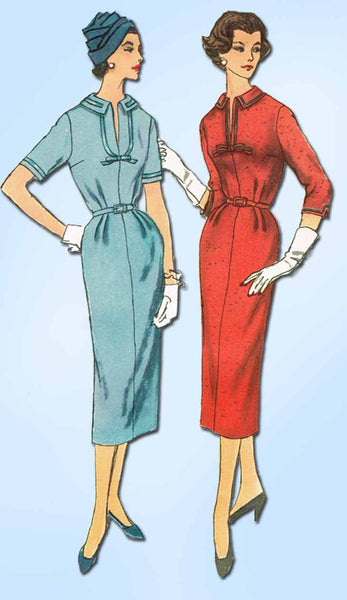 1950s Vintage Simplicity Sewing Pattern 2265 Uncut Misses Slenderette Dress 33 B