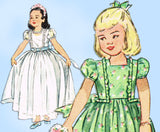 1940s Vintage Simplicity Sewing Pattern 2267 Easy Toddler Girls Dress Size 2