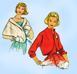 1950s Vintage Simplicity Sewing Pattern 2269 Uncut Misses Wrap or Jacket Size 36 Bust
