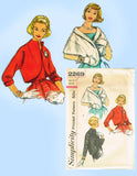 1950s Vintage Simplicity Sewing Pattern 2269 Uncut Misses Wrap or Jacket Size 36 Bust