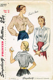 1940s Vintage Simplicity Sewing Pattern 2277 Easy Misses Tucked Blouse Sz 12 30B