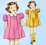 Simplicity Pattern 2284: 1930s Toddler Girls Princess Dress Sz 4 Vintage Sewing Pattern