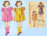 Simplicity Pattern 2284: 1930s Toddler Girls Princess Dress Sz 4 Vintage Sewing Pattern