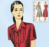 1940s Vintage Simplicity Sewing Pattern 2285 Misses Dress w Tucked Yoke Sz 32 B