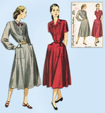 1940s Vintage Simplicity Sewing Pattern 2285 Misses Dress w Tucked Yoke Sz 32 B