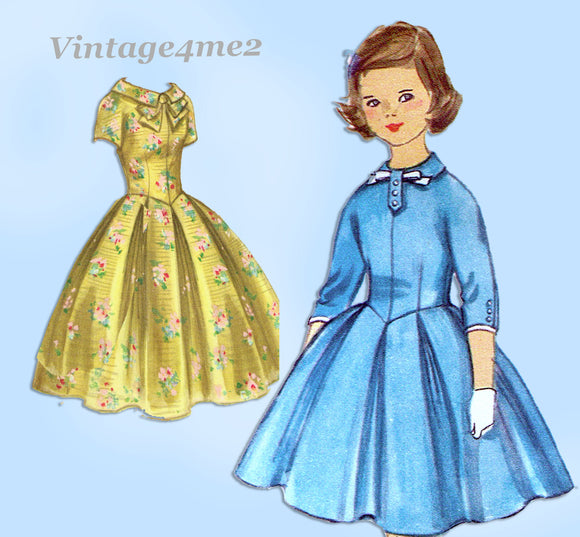 1950s Vintage Simplicity Sewing Pattern 2285 Teen Girls Party Dress Sz 14