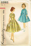 1950s Vintage Simplicity Sewing Pattern 2285 Teen Girls Party Dress Sz 14