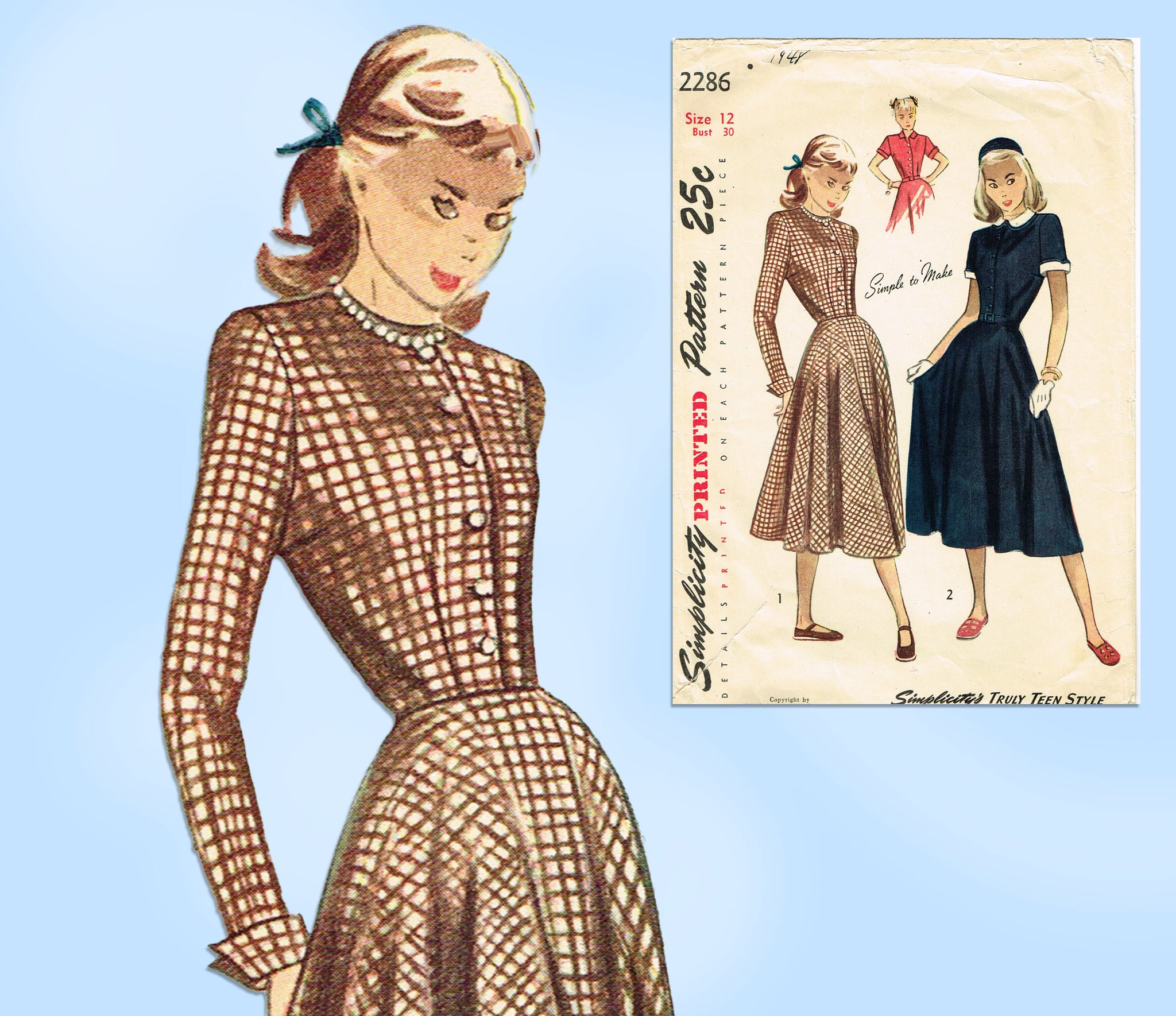 Stretch & Sew 1542 Narrow Tab Dress and Blouse Size: 28-44 Uncut Sewing  Pattern