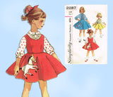 1950s Vintage Simplicity Sewing Pattern 2287 Baby Girls Skirt & Blouse