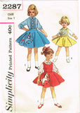 1950s Vintage Simplicity Sewing Pattern 2287 Baby Girls Skirt & Blouse