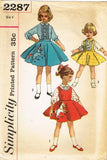 1950s Vintage Simplicity Sewing Pattern 2287 Cute Girls Skirt and Blouse Size 4