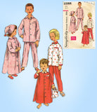 1950s Vintage Simplicity Sewing Pattern 2288 Toddlers Nightshirt Pjs & Cap Sz 6