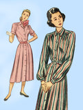 1940s Vintage Simplicity Sewing Pattern 2289 Uncut Misses Shirtwaist Dress Sz 32 B