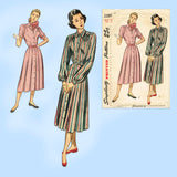 1940s Vintage Simplicity Sewing Pattern 2289 Uncut Misses Shirtwaist Dress Sz 32 B