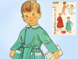 1950s Vintage Simplicity Sewing Pattern 2290 Easy Baby Girls Pajamas & Robe Sz 1
