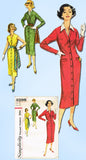 1950s Vintage Simplicity Sewing Pattern 2298 Misses Slender Dress Size 13 33 B