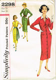 1950s Vintage Simplicity Sewing Pattern 2298 Misses Slender Dress Size 13 33 B