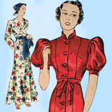 Simplicity 2299: 1930s Rare Misses Housecoat Sz 32 Bust Vintage Sewing Pattern