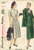 1940s Vintage Simplicity Sewing Pattern 2302 Misses Maternity Dress Size 32 Bust - Vintage4me2