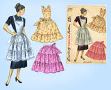 Simplicity 2304: 1940s Misses Full Bib Ruffled Apron Vintage Sewing Pattern