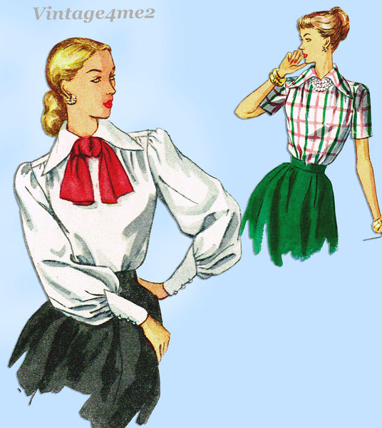 Simplicity 2306: 1940s Uncut Misses Blouse Sz 30 Bust Vintage Sewing Pattern