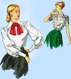 Simplicity 2306: 1940s Uncut Misses Blouse Sz 30 Bust Vintage Sewing Pattern
