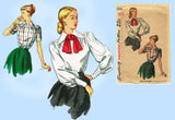 Simplicity 2306: 1940s Uncut Misses Blouse Sz 30 Bust Vintage Sewing Pattern
