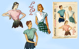 Simplicity 2311: 1940s Cute Misses Blouse Sz 36 Bust Vintage Sewing Pattern
