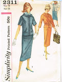 1950s Vintage Simplicity Sewing Pattern 2311 Uncut Misses 2 Piece Dress Size 13