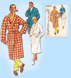 Simplicity 2312: 1950s Classic Men's Bathrobe Size Medium Vintage Sewing Pattern