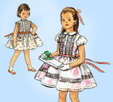 1950s Vintage Simplicity Sewing Pattern 2322 Cute Toddler Girls Tucked Dress Sz5