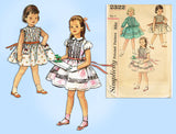 1950s Vintage Simplicity Sewing Pattern 2322 Cute Toddler Girls Tucked Dress Sz5