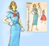 1950s Vintage Simplicity Sewing Pattern 2331 Misses Sailor Dress Size 32 Bust