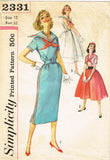 1950s Vintage Simplicity Sewing Pattern 2331 Misses Sailor Dress Size 32 Bust