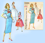 1950s Vintage Simplicity Sewing Pattern 2331 Misses Sailor Dress Size 32 Bust
