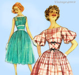 1950s Vintage Simplicity Sewing Pattern 2332 Misses Party Dress Size 32 Bust