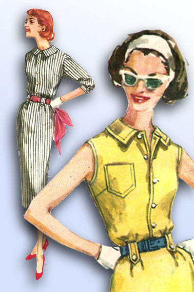 1950s Vintage Simplicity Sewing Pattern 2340 Uncut Misses Sun Dress Size 31.5 B - Vintage4me2