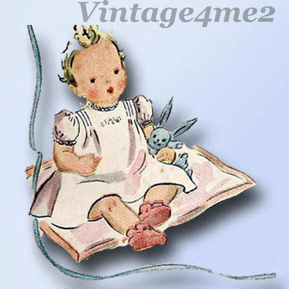 Simplicity 2342: 1940s Cute Baby's Layette Set w Booties Vintage Sewing Pattern - Vintage4me2