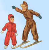 1940s Vintage Simplicity Sewing Pattern 2346 Cute Toddler Girls Snowsuit Sz 2