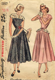 1940s Vintage Simplicity Sewing Pattern 2357 Misses Peplum Dress Size 33 Bust
