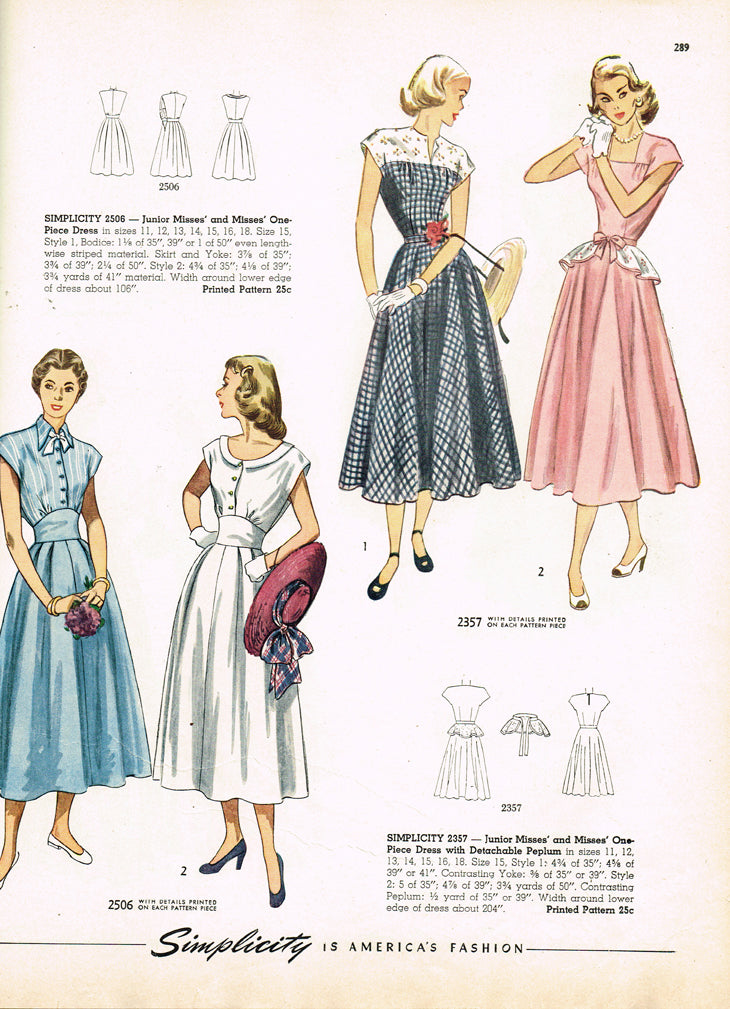 1940s Vintage Simplicity Sewing Pattern 2357 Misses Peplum Dress 29 B Vintage4me2 1940s Vintage Simplicity Sewing Pattern 2357 Misses Peplum Dress 29 B Vintage4me2