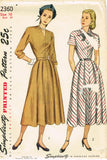 1940s Vintage Simplicity Sewing Pattern 2360 Misses Dress w Kimono Sleeve Sz 34 B
