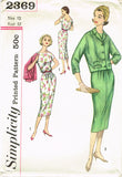 1950s Vintage Simplicity Sewing Pattern 2369 Uncut Misses Dress and Jacket 32B