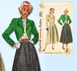 1940s Vintage Simplicity Sewing Pattern 2372 Misses Suit and Tucked Blouse 32B - Vintage4me2