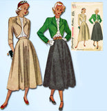 1940s Vintage Simplicity Sewing Pattern 2372 Misses Suit and Tucked Blouse 32B - Vintage4me2