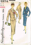 1950s Vintage Simplicity Sewing Pattern 2374 Uncut Misses Mid Mod Suit Size 14