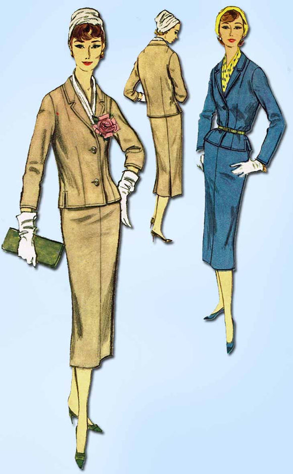 1950s Vintage Simplicity Sewing Pattern 2374 Uncut Misses Mid Mod Suit Size 14